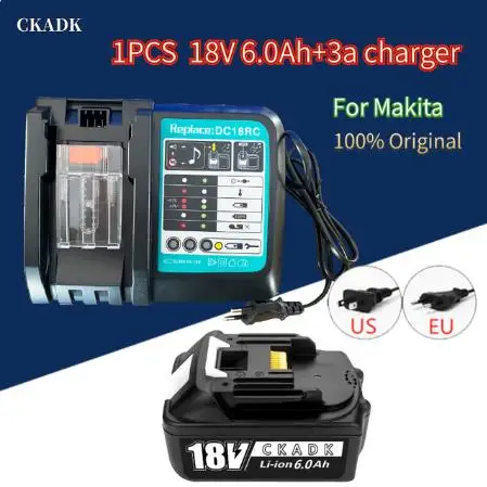 Перезаряжаемые литий-ионные батареи BL1860 18В 6000 мАч для Makita аккумулятор 6Ah BL1840 BL1850