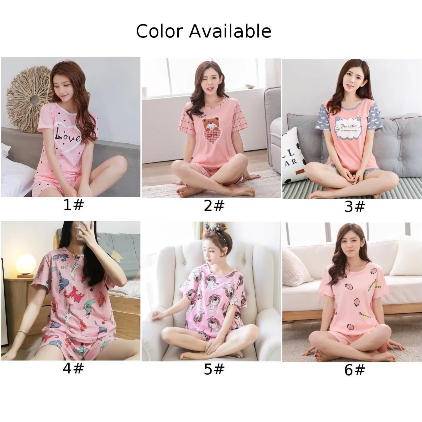 

Women Sleepwear Lovely Home Suits Pyjama Short Sleeve Pajamas Set Women Pajamas Comfortable Girl Spring And Summer Pijamas