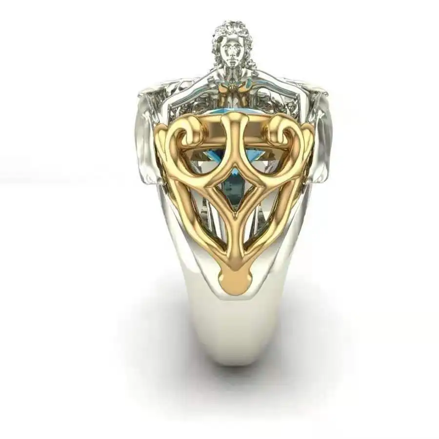 EBay океана Голубой топаз кольцо в форме ангельских крыльев европейском и