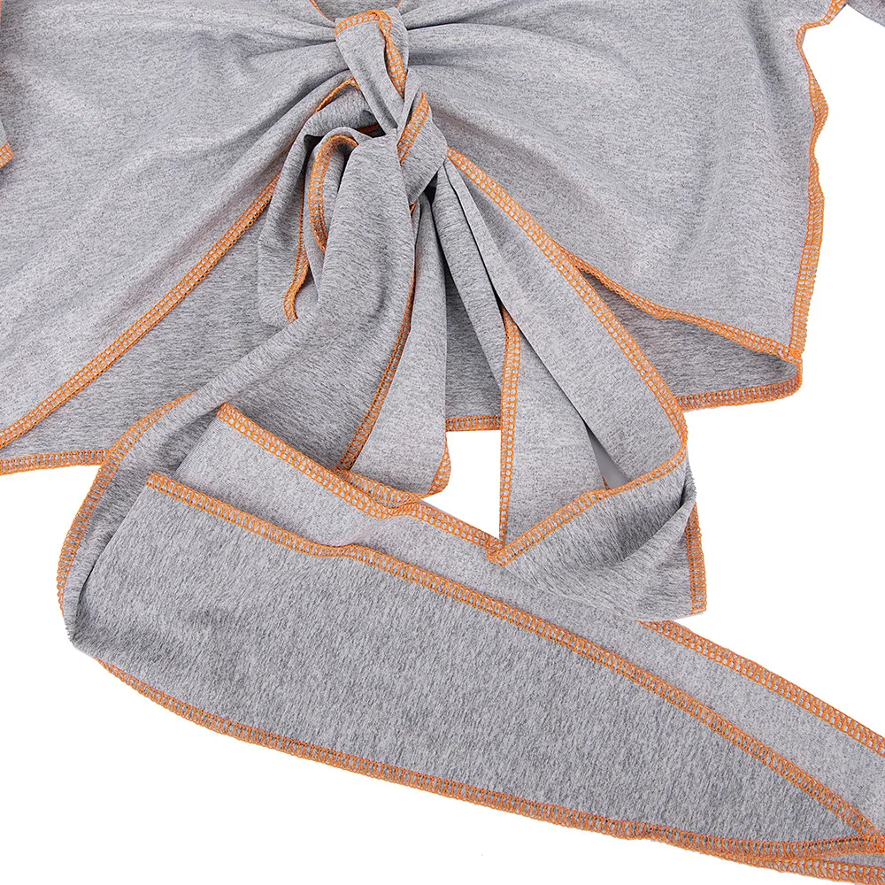 

Women Sexy Matching Sets V Neck Party Clubwear 2 Pieces Bandage Outfits Long Sleeve Bow Tie Crop Top and Skirt Set Co-ord Suits