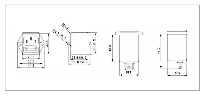 AC 220 фильтр электропитания EMI анти-помехи очистки аудио CW2B-1A-T3A6A10A
