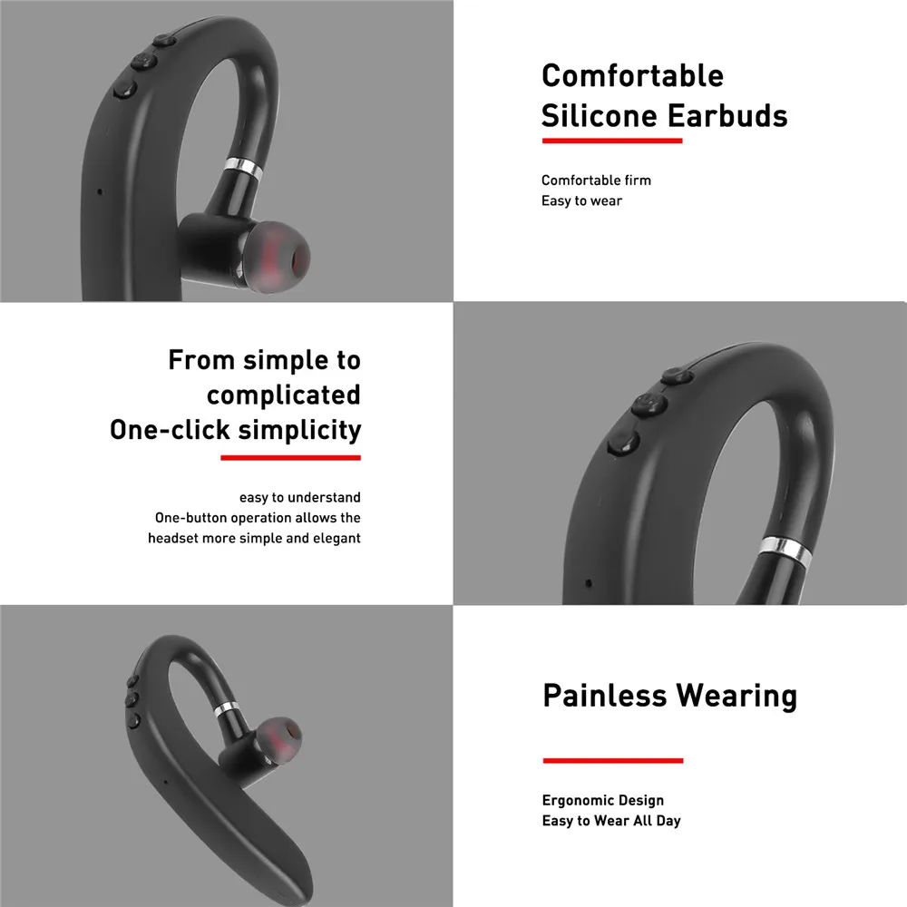 KEBIDU Bluetooth наушники V5.0 Беспроводной мини гарнитура Hands Free HD вызова с микрофоном для