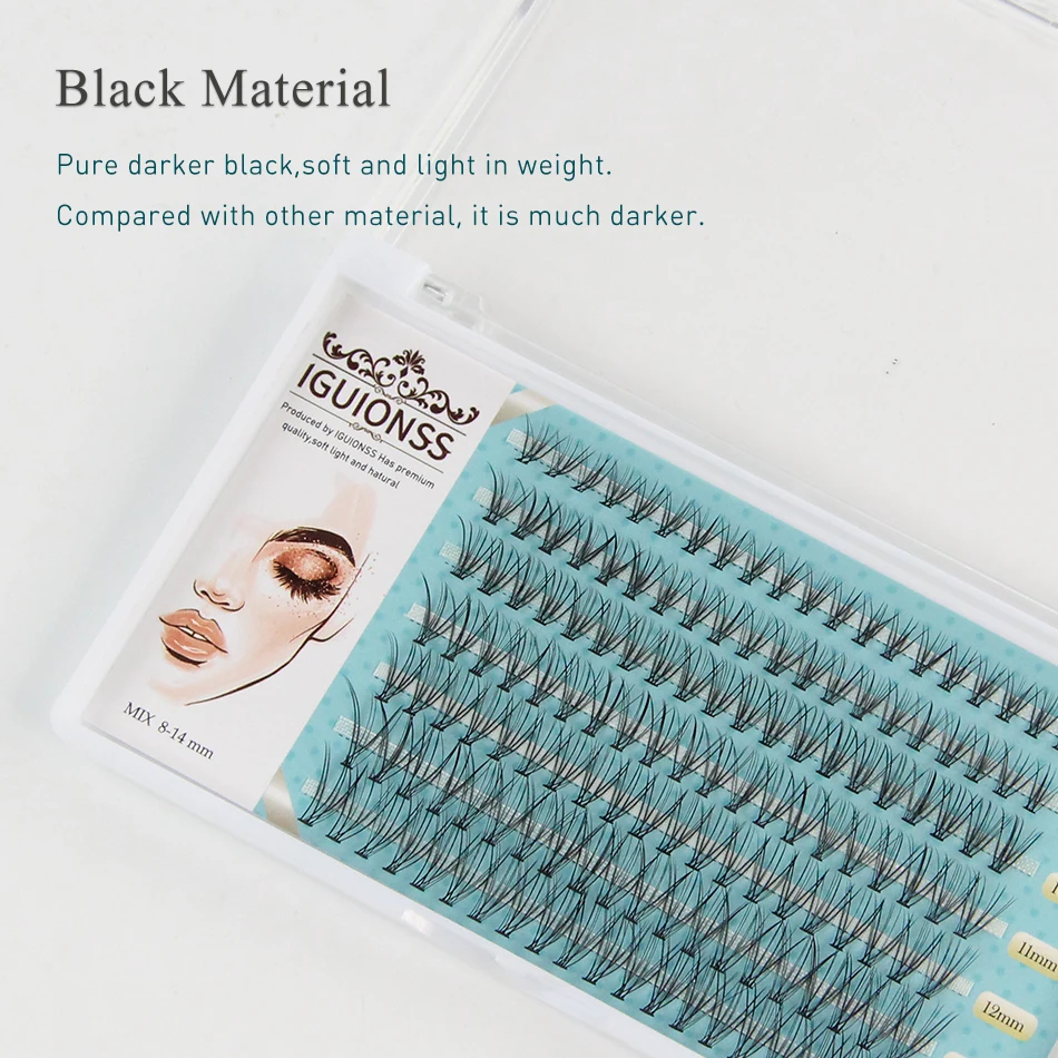 

IGUIONSS 7 rows 10D mixed super Cluster Eyelashe Self-Grafting Mink Eyelash Bunche Cilias Individual Lashes Natural Extension