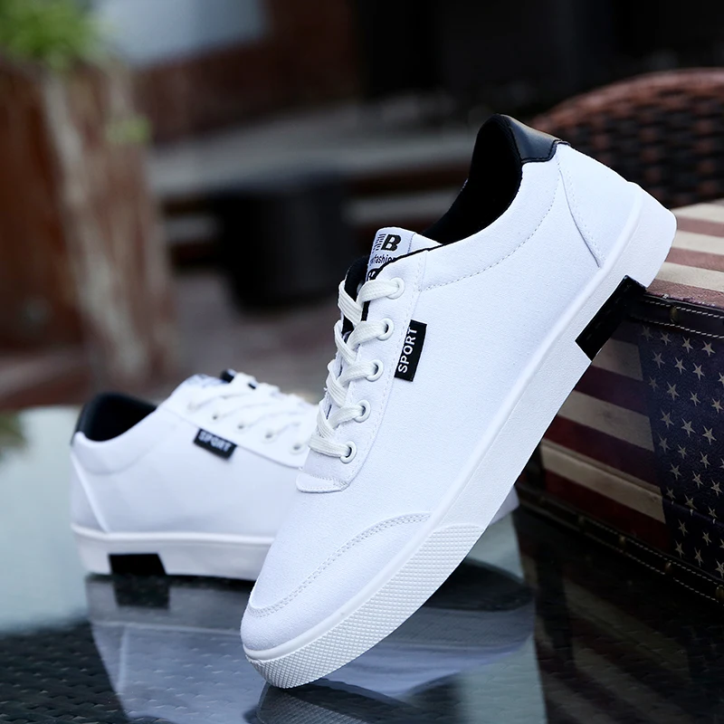 Solid sneakers men shoes mans footwear 2019 fashion lace-up casual breathable vulcanized male tennis |