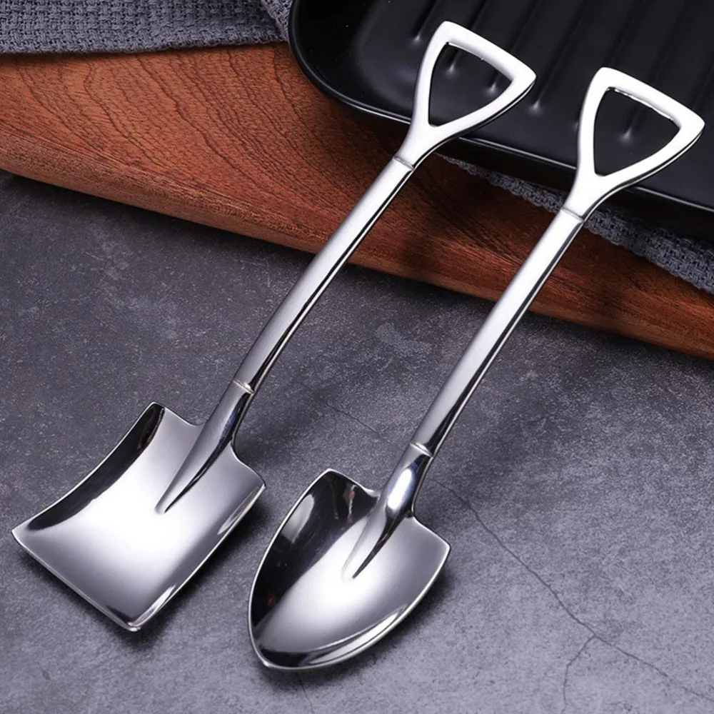 

20Pcs Stainless Steel Coffee Spoons Stirring Spoons Shovel Shape Spoons (Silver)