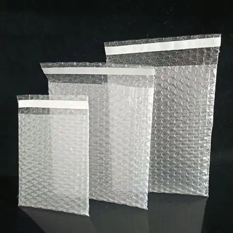 Многоразмерные самозапечатывающиеся прозрачные пузырчатые пакеты, пластиковые упаковочные конверты, полиэтиленовые рулонные пакеты