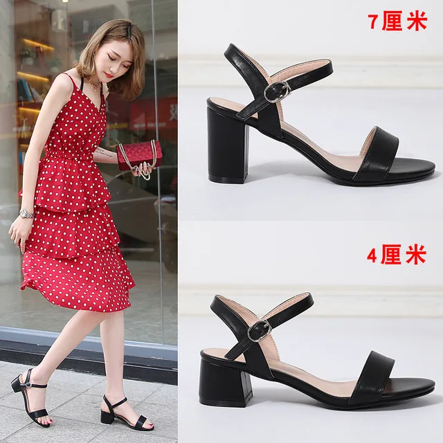 Сандалии женские летние 2020 новые модные в Корейском стиле для студентов грубая