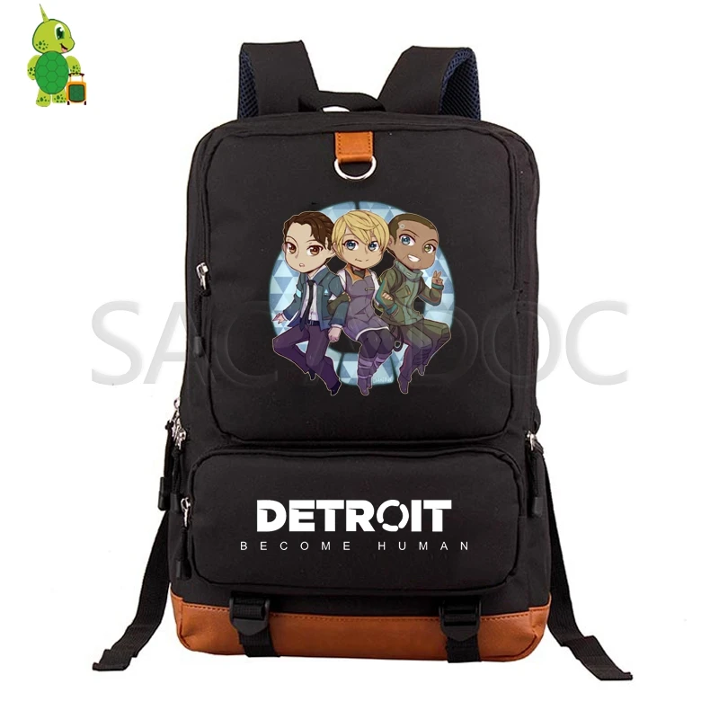 Detroit Become Human RK800 Backpack College Student School Bags for Teenage Girls Boys Laptop Backpack Cosplay Travel Rucksack - Цвет: 28