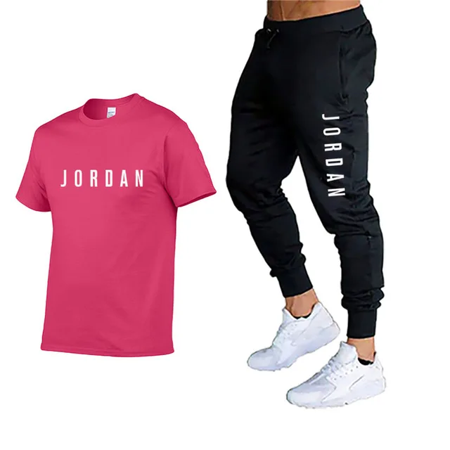 

Sportswear men's casual sportswear suit two-piece T-shirt brand fitness clothes streetwear summer
