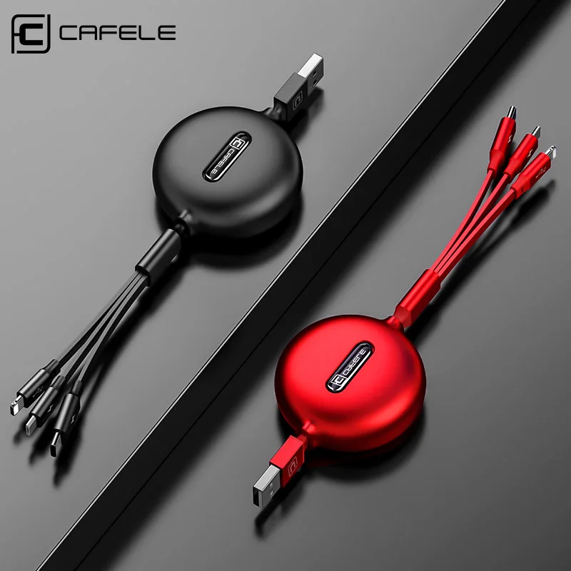 Cafele 3 в 1 Micro USB кабель usb type C кабель для iPhone зарядное устройство выдвижной кабель поддержка быстрой зарядки синхронизации данных 120 см