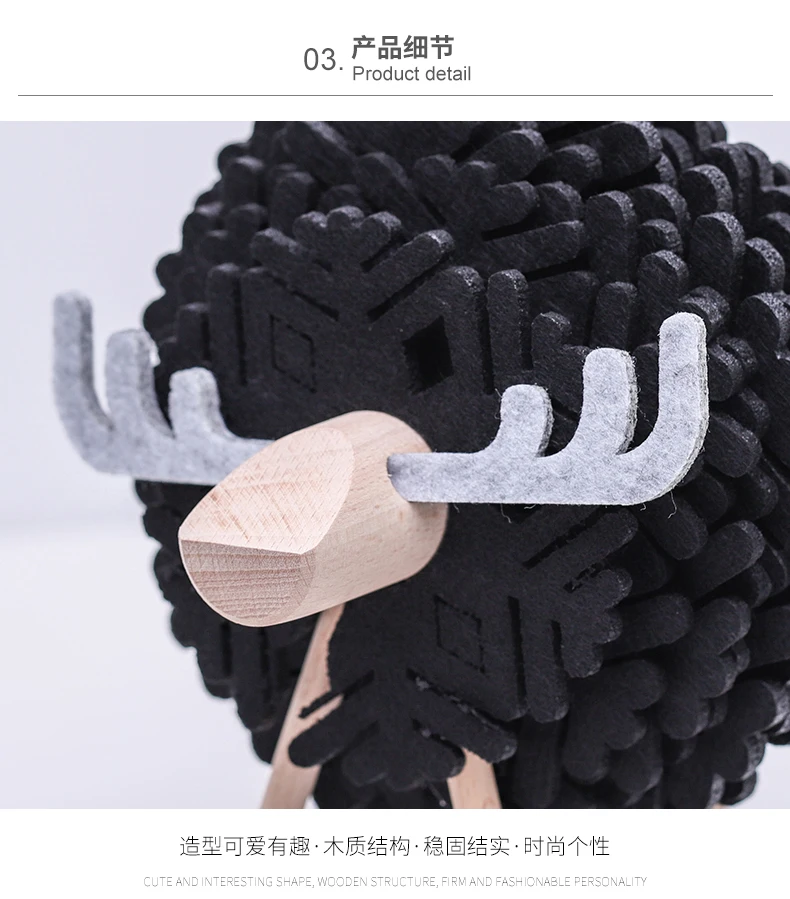Felt Anti-scalding Coaster Home Decoration Livingroom Kitchen Reindeer Coffee Cup Coaster Set Creative Practical Ornaments