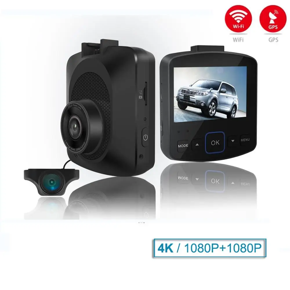Новейшая 4k Автомобильная видеорегистратор era двойная камера для передней и