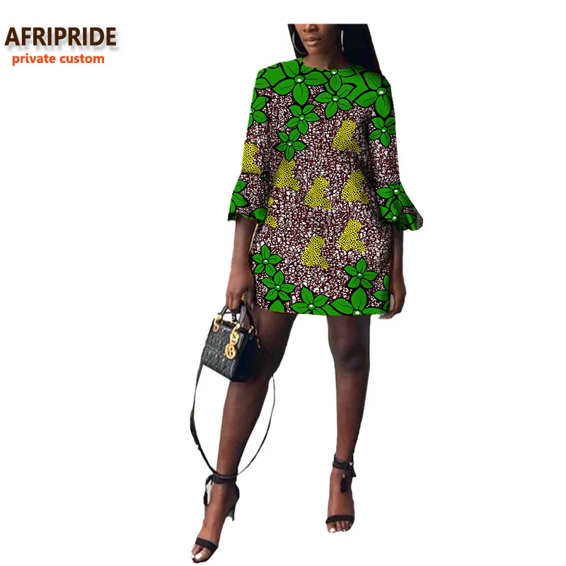 Осеннее Африканское женское платье AFRIPRIDE private custom с расклешенными рукавами