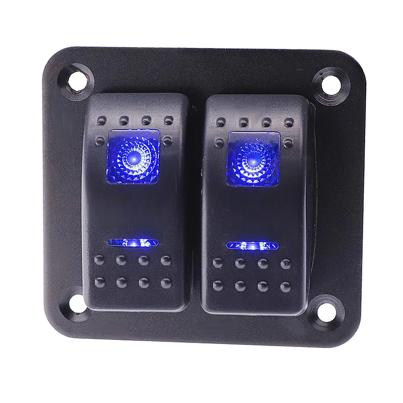 

2 Gang морской Водонепроницаемый переключатель Панель 12 ~ 24V с двойной светодиодный светильник используется для лодки автомобили корабль б/у