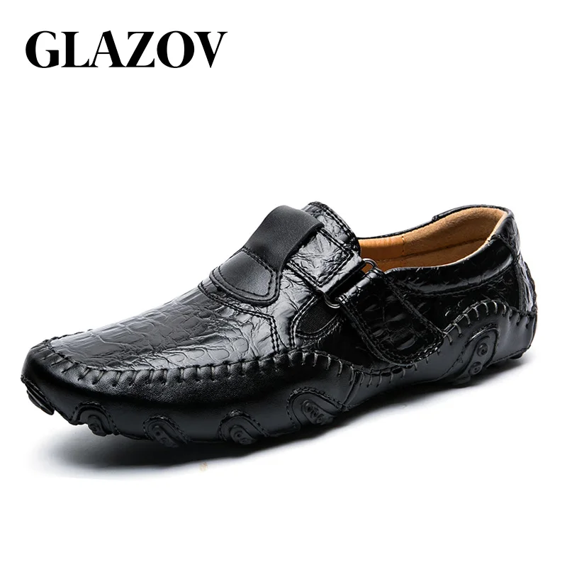 GLAZOV Brand Men Casual Shoes Fashion Genuine Leather Loafers Moccasins Men's Flats Male Driving Size 38-47 | Обувь