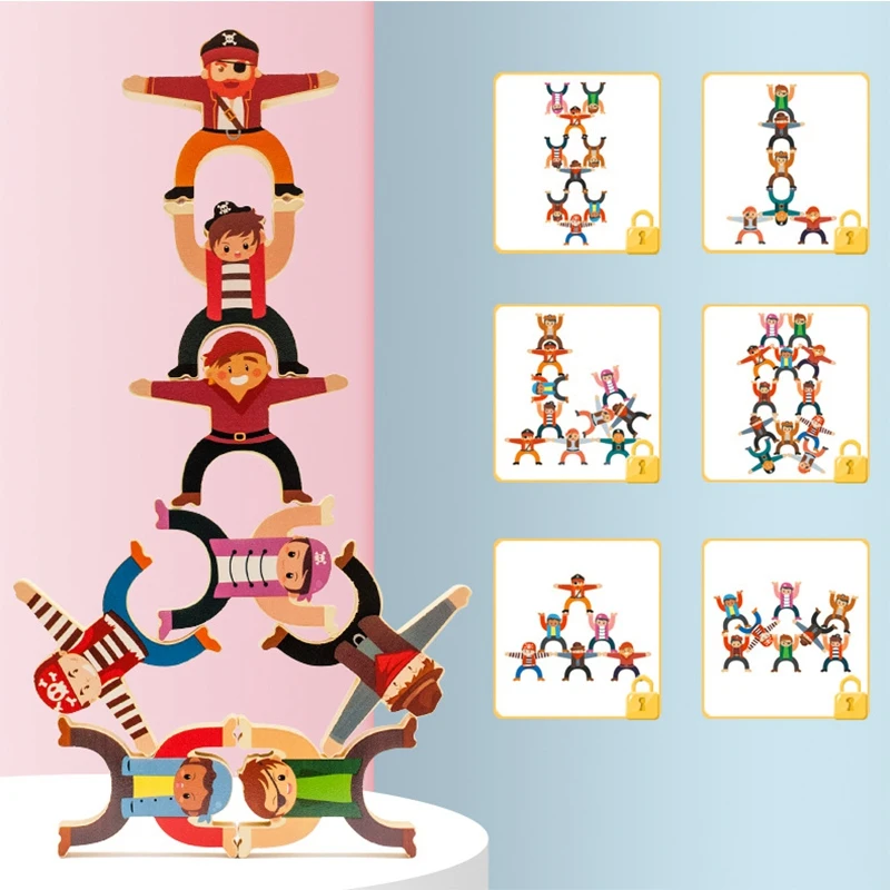 

16Pcs Blocks Balance Building Blocks Toy DIY Stack High Funny Educational Interactive Games Creative Toy for Kid