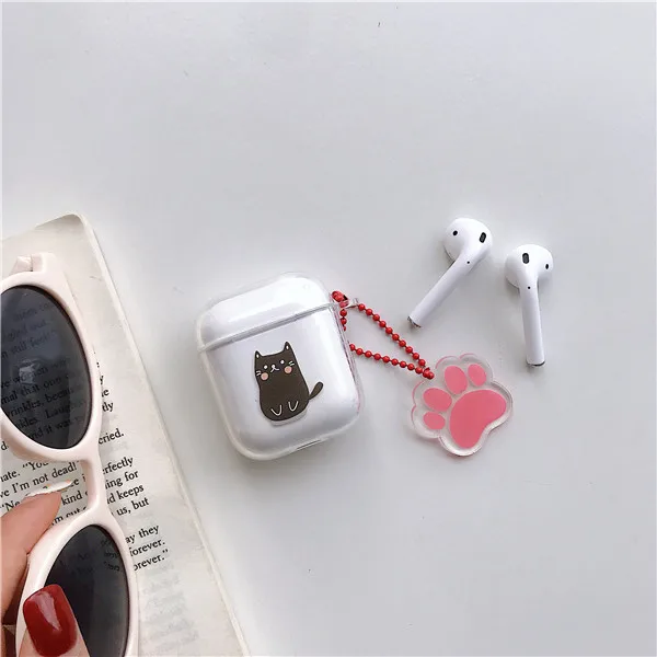 Милый мультяшный Кот с подвеской Чехлы для Apple Airpods защитный чехол фруктовый узор беспроводные Bluetooth наушники силиконовый мягкий чехол - Цвет: style - 2