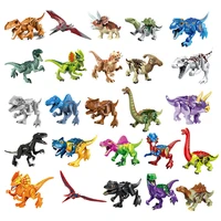jurassic dinosaur world building blocks series velociraptor t rex triceratops assembles figure bricks toys