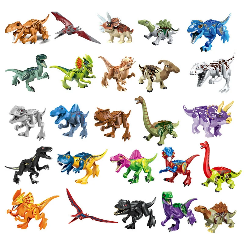 Конструктор мир Юрского Периода Динозавров Серия Блоков Velociraptor T Rex Triceratops