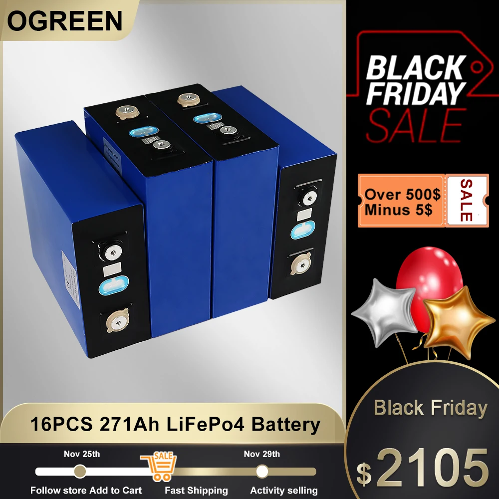 

Аккумулятор LiFePO4 литий-Призматический фосфатный, 3,2 в, Ач, 16 шт.