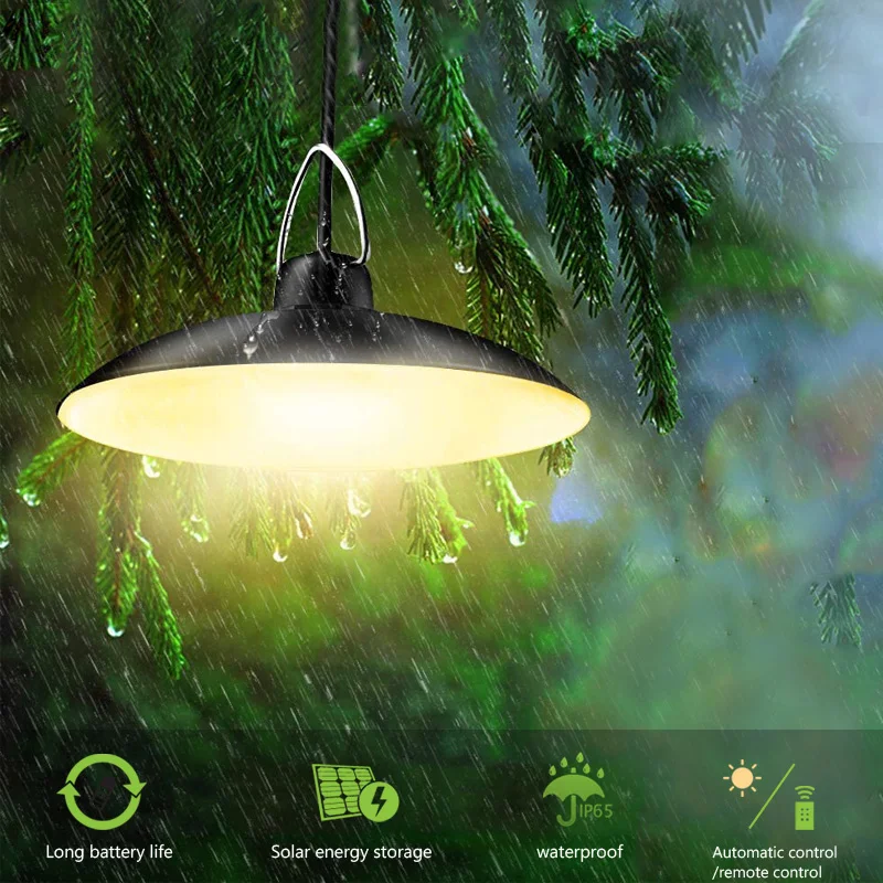 Водонепроницаемый двойной головкой Солнечный подвесной светильник на открытом