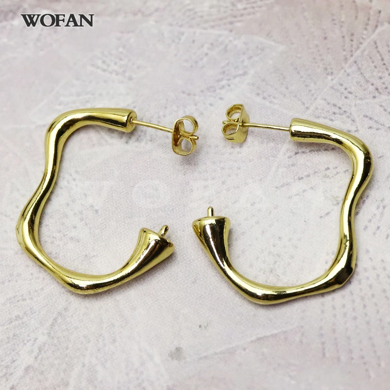 

10 Pairs Irregular Shape Hoop Earring High Quality Metal Luxury Hoop Golden Filled Fashion Jewelry Earrings For Women 51197