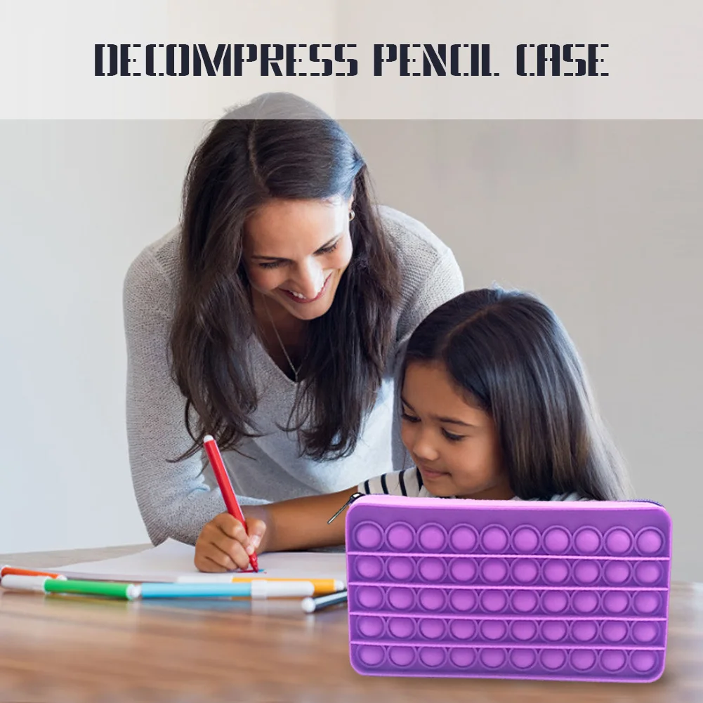 

Радужные силиконовые игрушки-антистресс для взрослых, 18 дюймов, большой чехол для карандаша, симпатичная игрушка-антистресс с регулятором ...