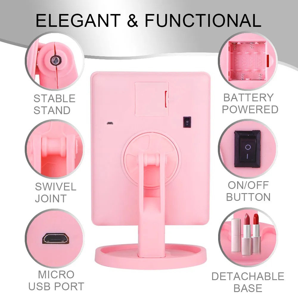 Зеркало для макияжа с сенсорным экраном 22 светодиодный светильник