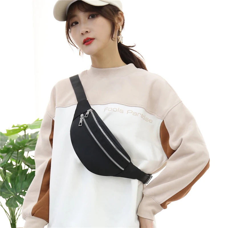 

Waist Bag Women Fanny Pack Oxford Female Hip Bum Bag Men Banana Bag Women`s Belt Pocket Ladies Belly Money Pouch Fashion Purse
