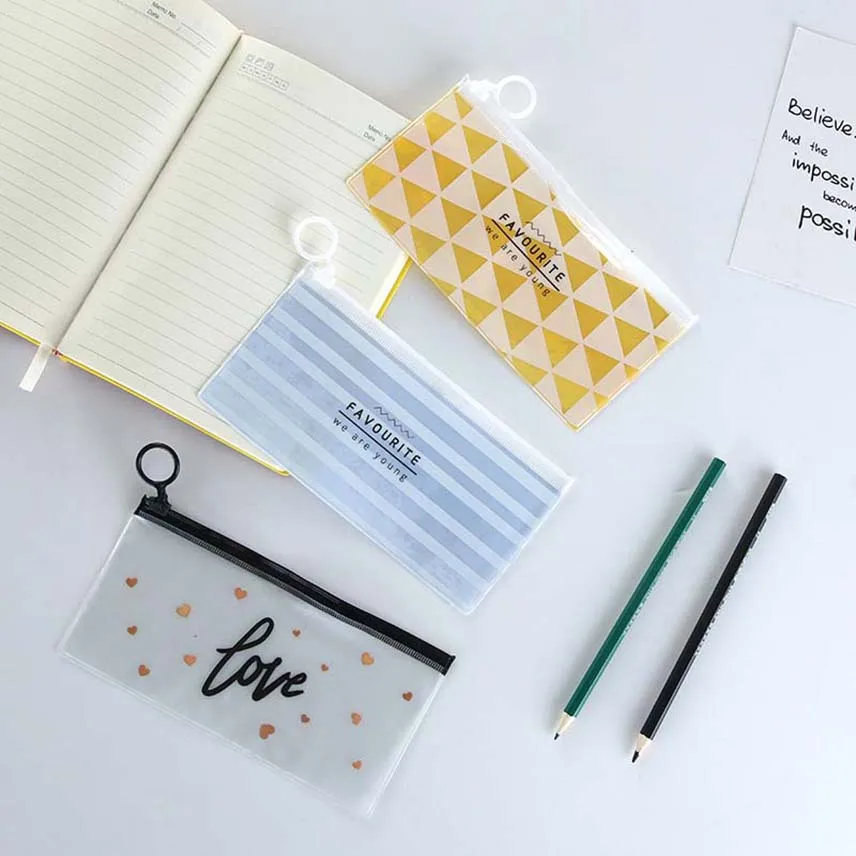 

Stationery Bag Pencil Case Cosmetic Storage Bag Office Student Stand for Pens Zipper Pouch Stationery Case Travel Toiletry
