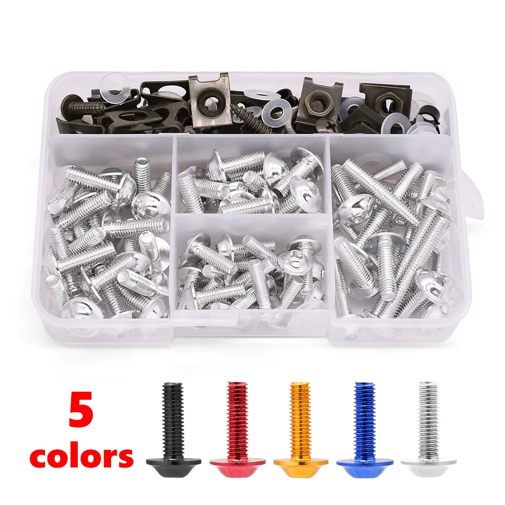 175 шт. болты для обтекателя мотоцикла винты алюминиевый комплект винтов кузова