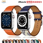 Ремешок из натуральной кожи для apple watch band 44 мм 40 мм, браслет для iWatch series 6 5 4 3, 38 мм 42 мм