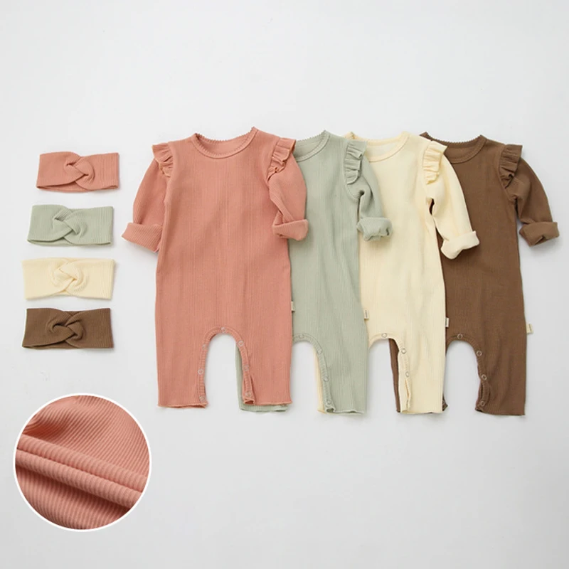 

Menoea Newborn Baby Girl Boy Rompers Cotton Fall One-Pieces Solid Jumpsuit Long Sleeve Outfits Autumn Infant Sunsuit Clothing