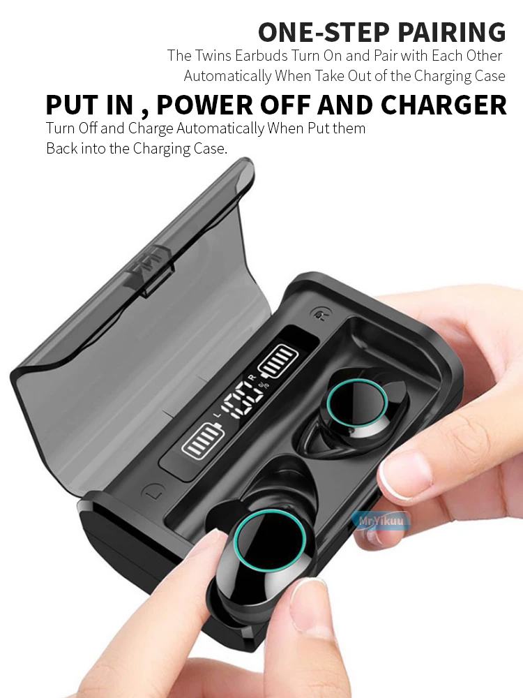 Mr. Yikuu Bluetooth 5,0 наушники с 4000 мАч power Bank зарядный чехол как глубокий басовый вкладыш настоящие беспроводные наушники для смартфона