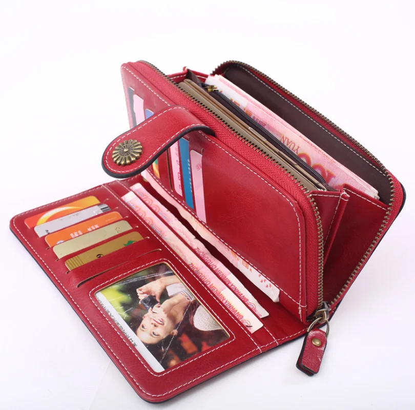 Новый Кошелек женский ретро Pu мобильный телефон сумка Длинный выдолбленный