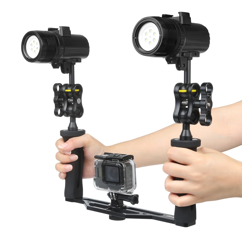 SHOOT Водонепроницаемый светодиодный светильник для дайвинга Gopro Hero 7 6 5 4 h9 SJCAM SJ4000