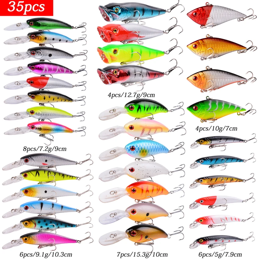 35 шт. жесткая приманка гольян рыболовные приманки бас пресная соленая вода