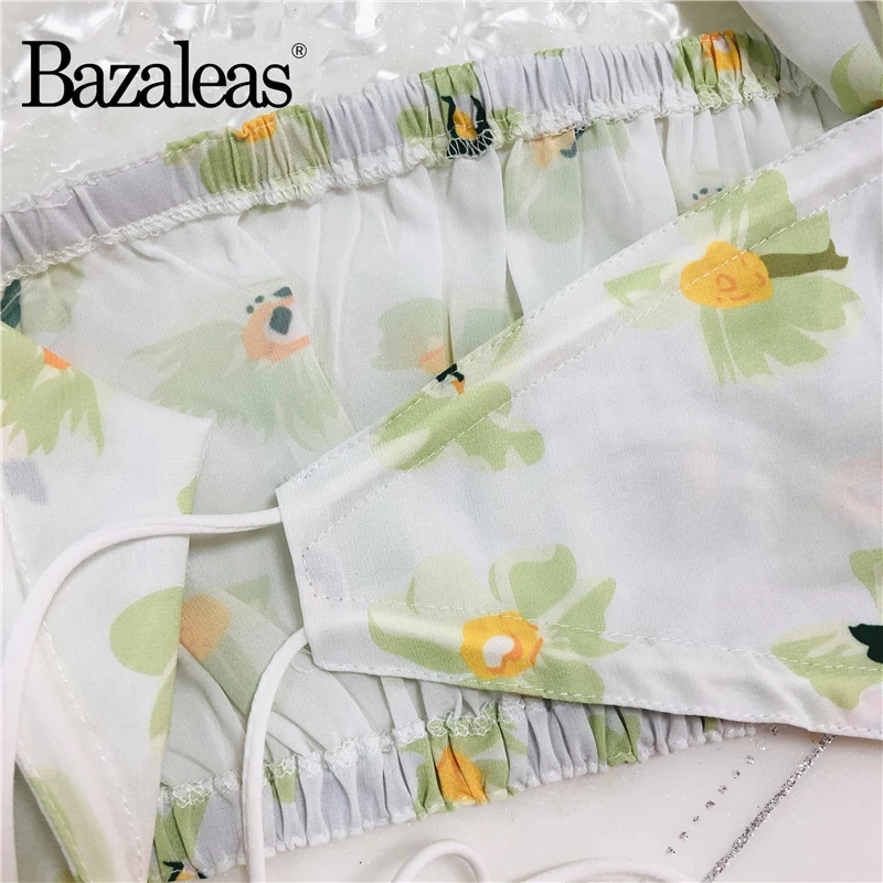 Женский комплект из двух предметов Bazaleas винтажный укороченный топ с бантом в