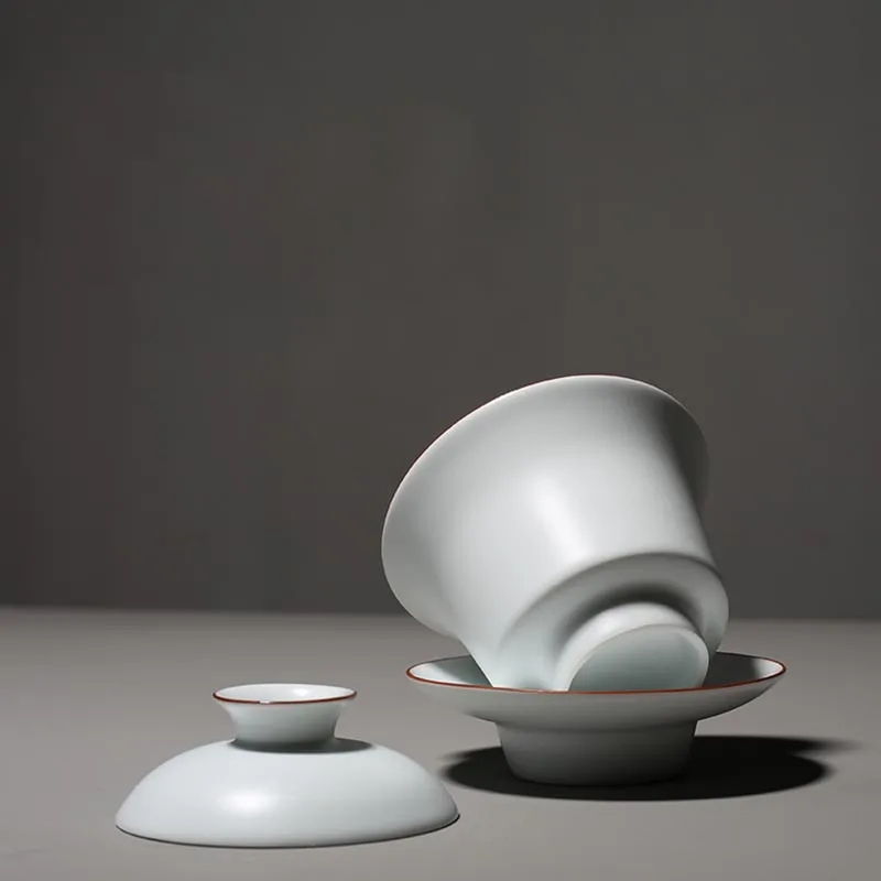 150 мл из белой керамики Gaiwan китайский фарфор Чай чашка чайный набор кунг фу