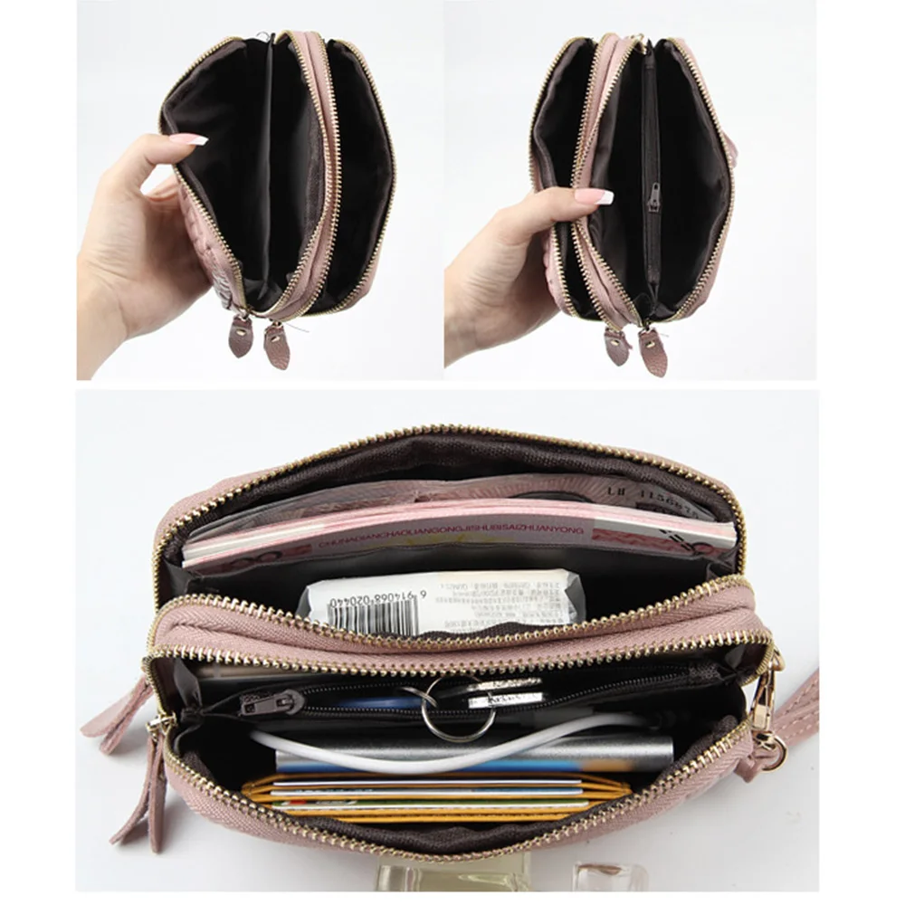 

New fashion High Quality Wallet Cell phone bag stone pattern pattern Double zipper ladies clutch purse