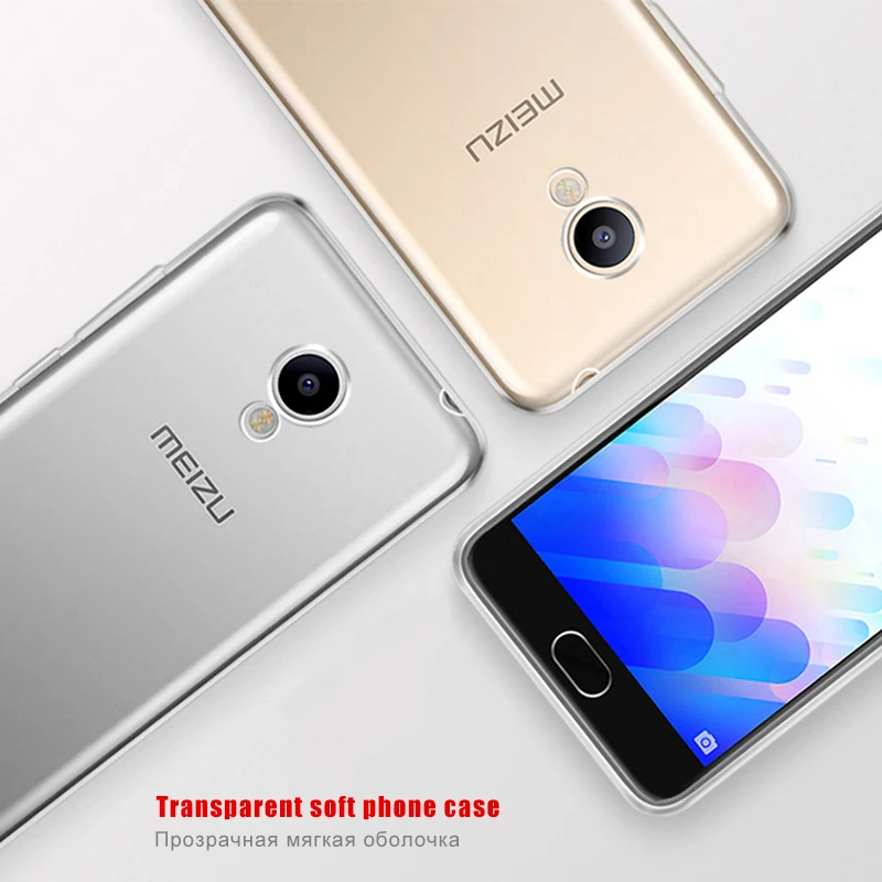 Мягкий силиконовый прозрачный чехол из искусственной кожи для Meizu Pro 6 7 U10 U20 M2 M3