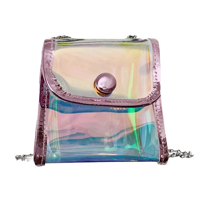 Роскошная детская прозрачная сумка через плечо с цепочкой кошелек для монет