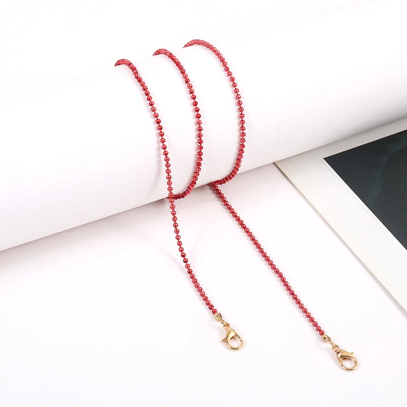 

1PC Copper Bead Skin-Friendly Mask Lanyard Adjustable Buckle Design Glasses Lanyard Portable Mask Holder Neck Strap Lanyard Tool