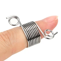 1pc stainless steel ring type needle thimble finger wear yarn guide yarn spring knitting tools