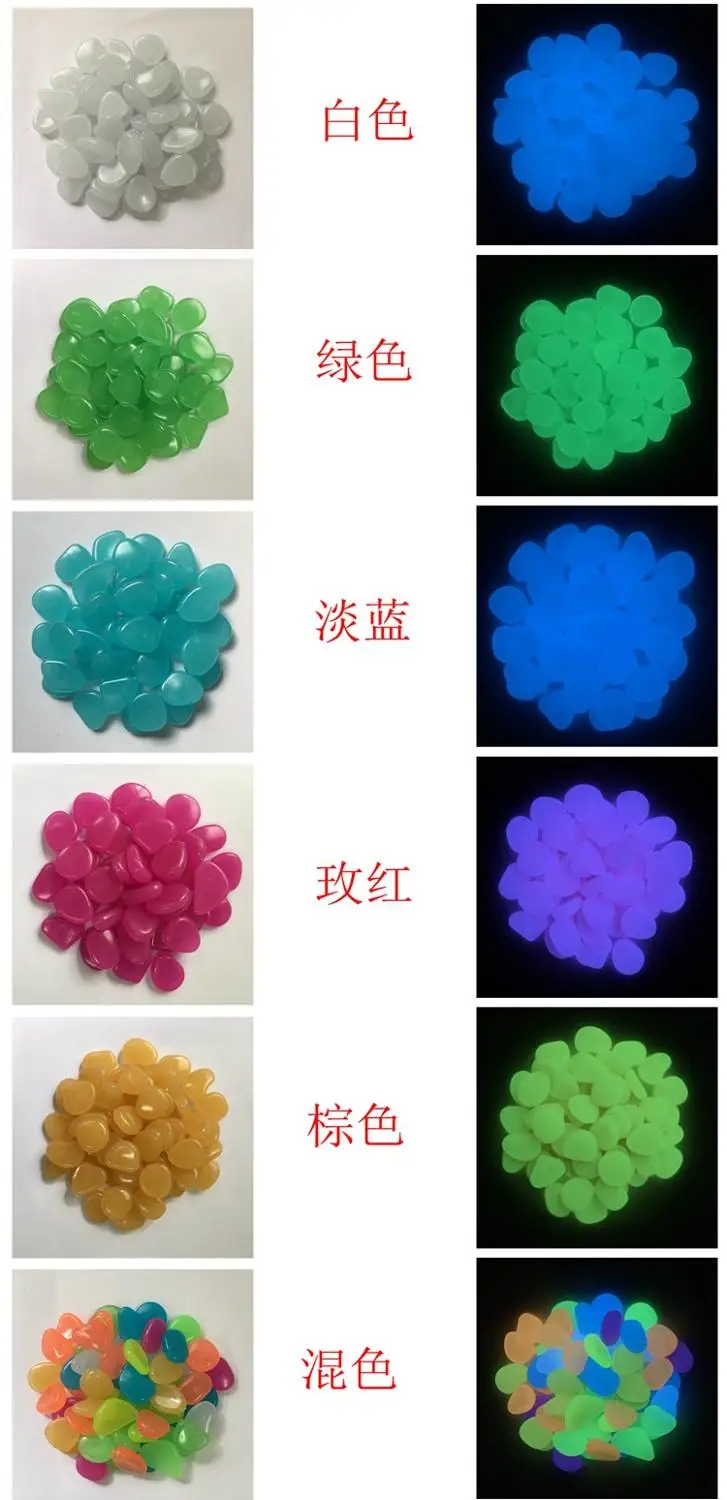 

XY Garden Abrasives Ornament glow decoration stone,fishing tube shining stone.100pcs/bag