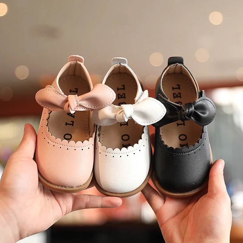 

Summer Kids Girls Leather Shoes 2021 Fashion Sweet Children Sandals for Girls Toddler Baby PU Bow Shoes High Quality