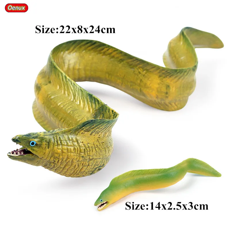 2pcs Oenux Подводные морские животные морей угорь моделирование Морская жизнь животные конгер модель фигурки обучающая игрушка для детей - Цвет: 2pcs