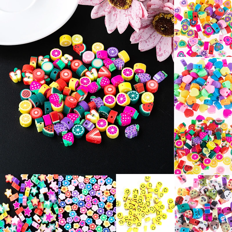 

Бусины из полимерной глины 50 шт./лот 10 мм, бусины россыпью для изготовления ювелирных изделий «сделай сам», шарм, браслет, ожерелье, аксессуа...