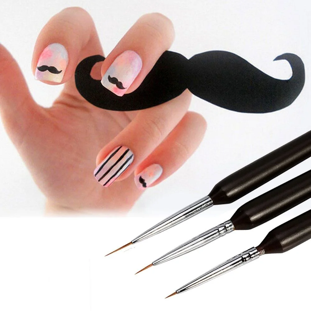 3 шт. кисти для нейл-арта черные рисования полировки ногтей | Красота и здоровье