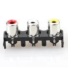 Гнездовой разъем RCA для стереозвука, разъем с 3 отверстиями, желтый, белый и красный, аудиовход 15 мм